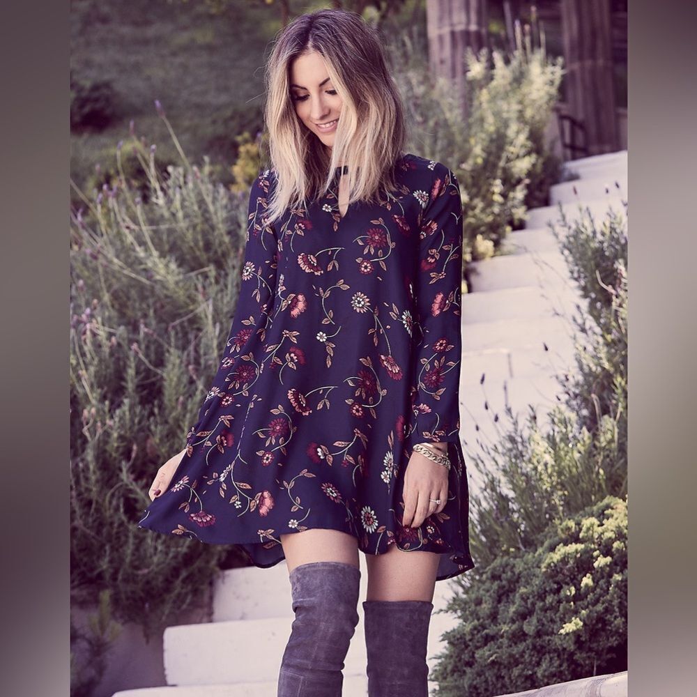 ✨ Blue Hazel Printed Swing Casual Dress✨